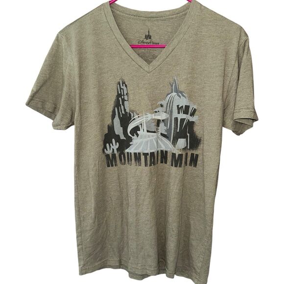 Disney Parks Mountain Man Splash Mountain V Neck T Shirt Small Army Green - Picture 5 of 11